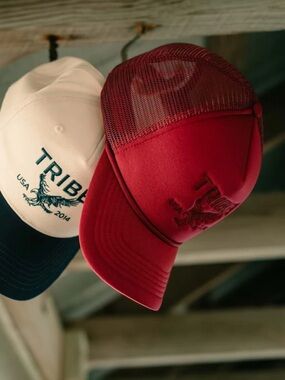 NWOT TRIBE Kelley Red Foam AMERICANA Trucker Hat